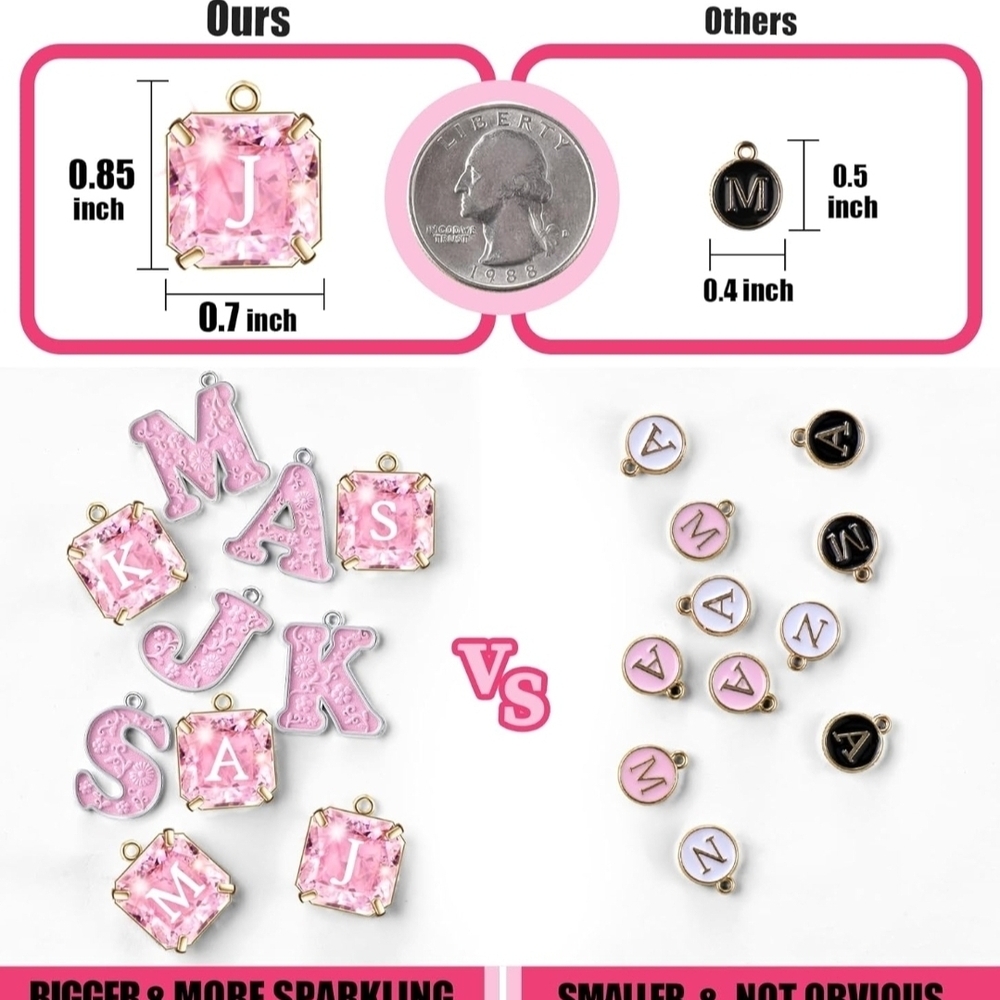 Pink Initial Set Of Straw Cover Accessories| Stanley Charms - Picture 5 of 5